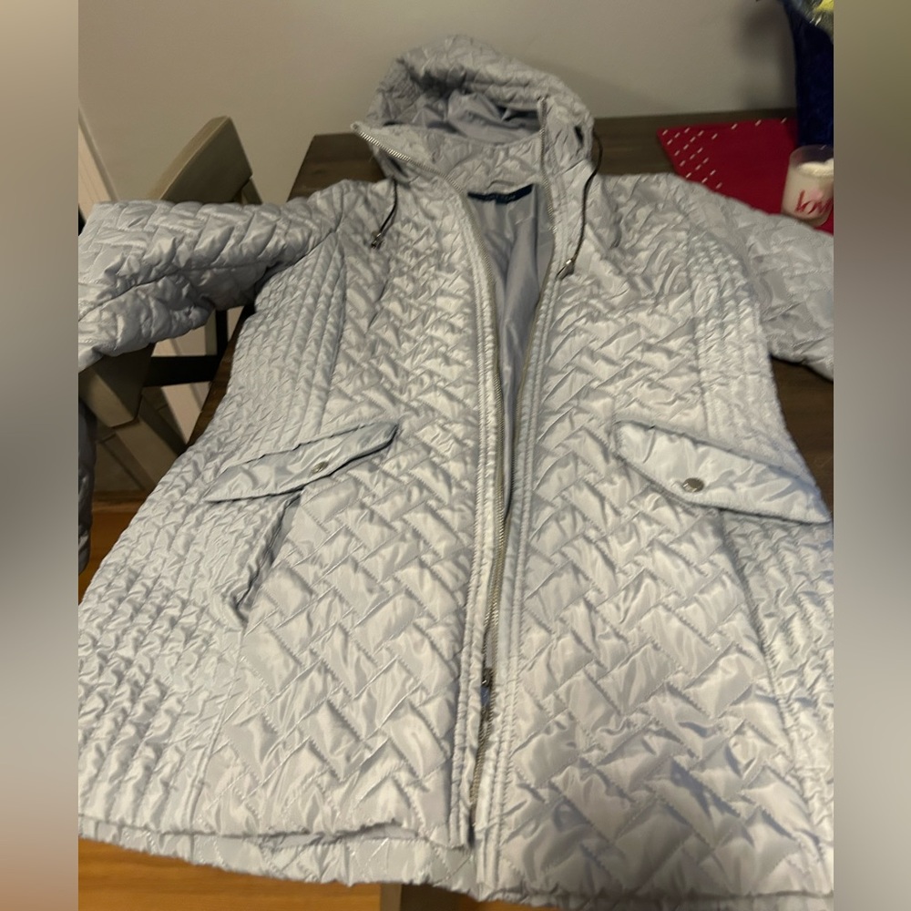 Women's Silver/Light blue Quilted Winter Jacket